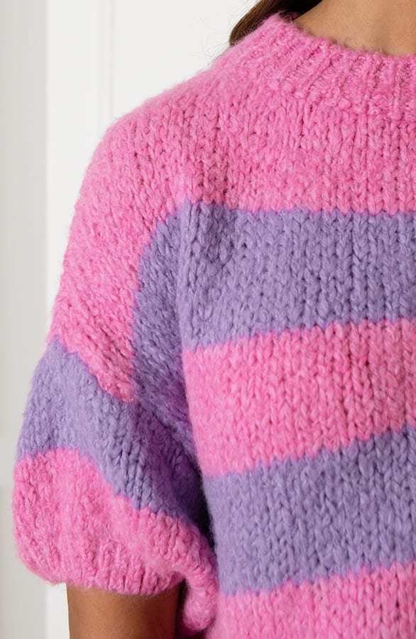 Soft Knitted Gestreepte Top Ella Paars Roze – shoparchief — foto 4