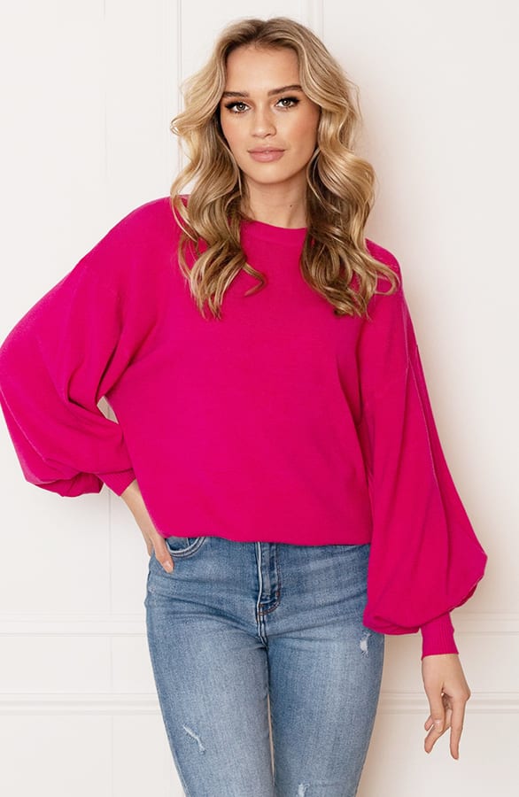 Sweater met Pofmouw Lena Fuchsia – shoparchief