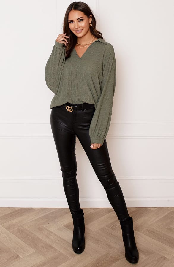 Texture Blouse Veerle Army – shoparchief — foto 7