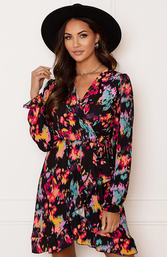 V-hals Print Jurk Britte Multicolor – shoparchief — foto 8