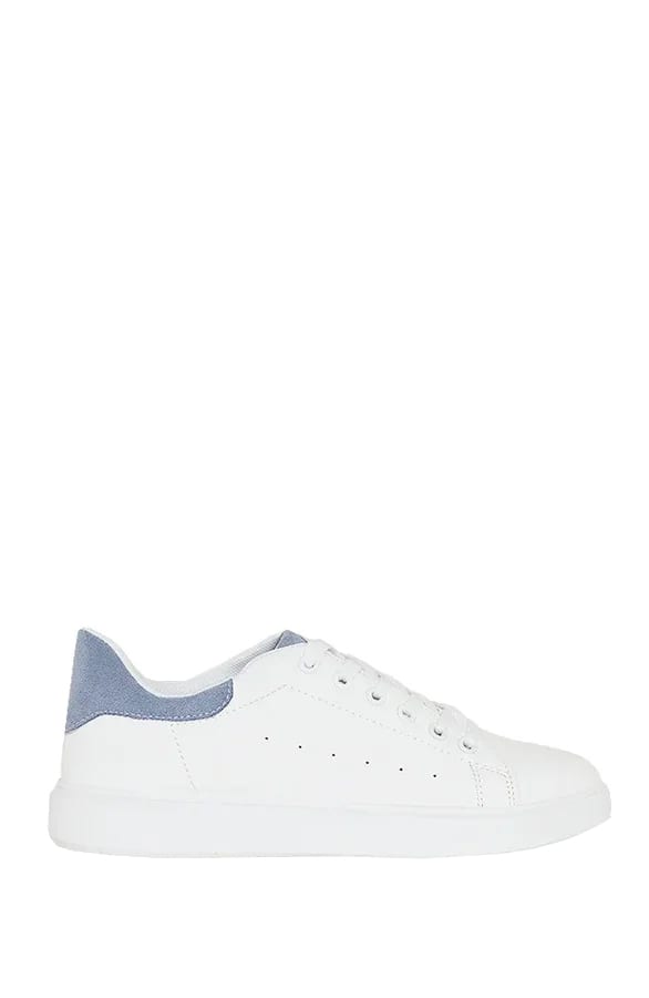 White Sneaker Emma Suede Jeansblauw – shoparchief