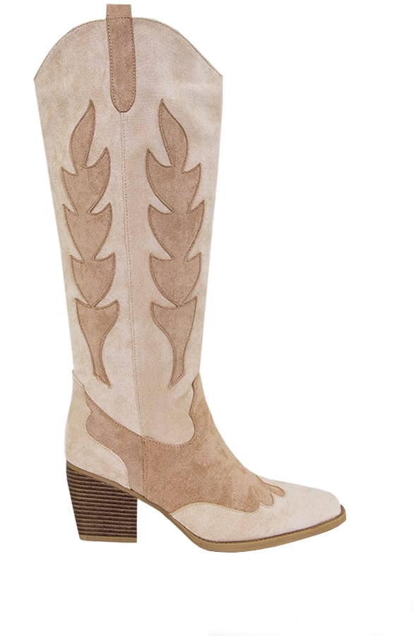 Flames CowboyLaarzen Mila Taupe Beige – shoparchief
