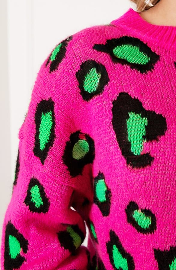 Gebreide Leopard Sweater Melany Fuchsia – shoparchief — foto 5