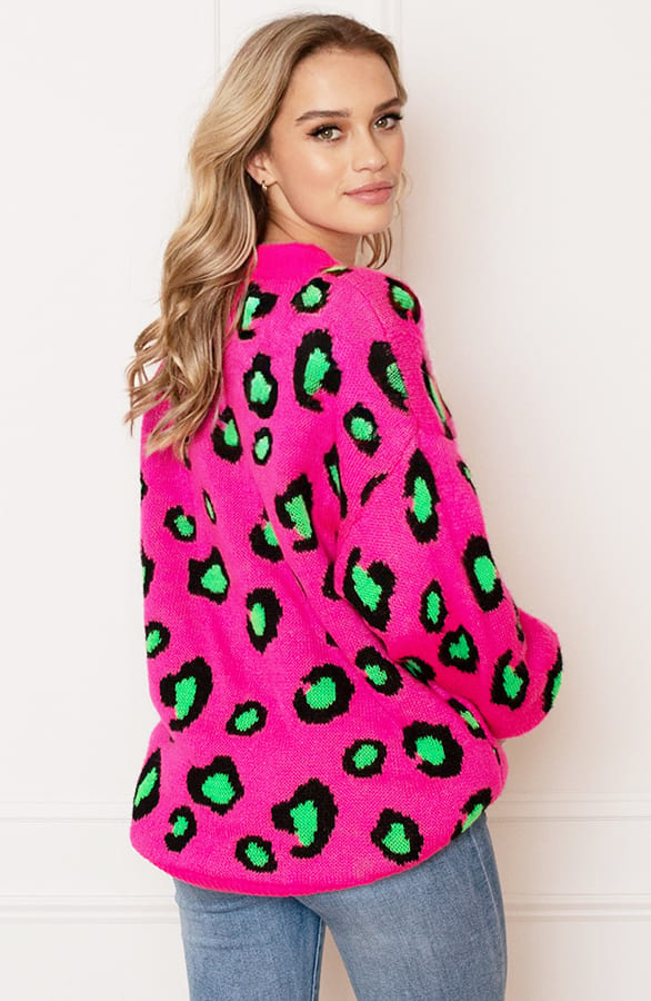 Gebreide Leopard Sweater Melany Fuchsia – shoparchief — foto 4