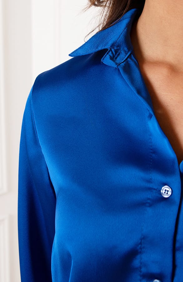 Glanzende Blouse Layla Kobalt – shoparchief — foto 5