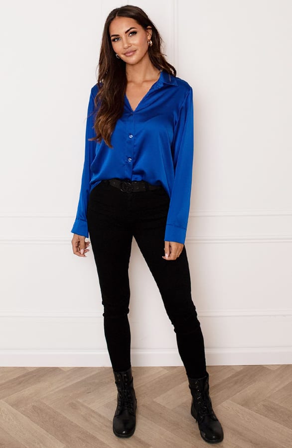 Glanzende Blouse Layla Kobalt – shoparchief — foto 6
