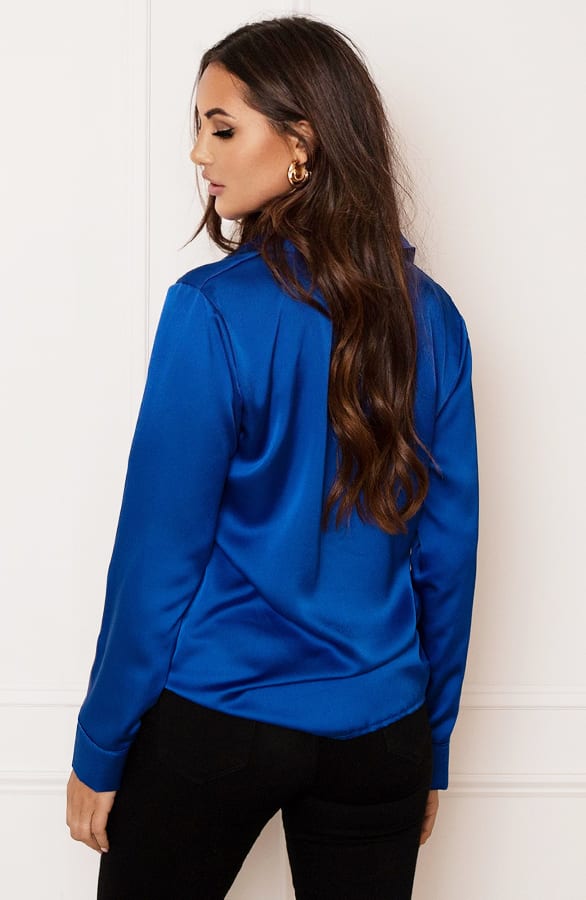 Glanzende Blouse Layla Kobalt – shoparchief — foto 4