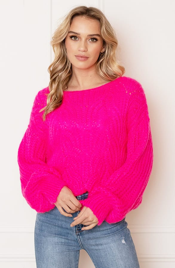 Grof Gebreide Trui Vanessa Neon Fuchsia – shoparchief