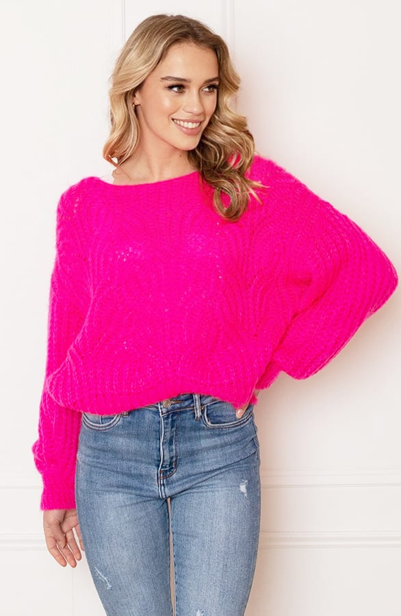 Grof Gebreide Trui Vanessa Neon Fuchsia – shoparchief — foto 3