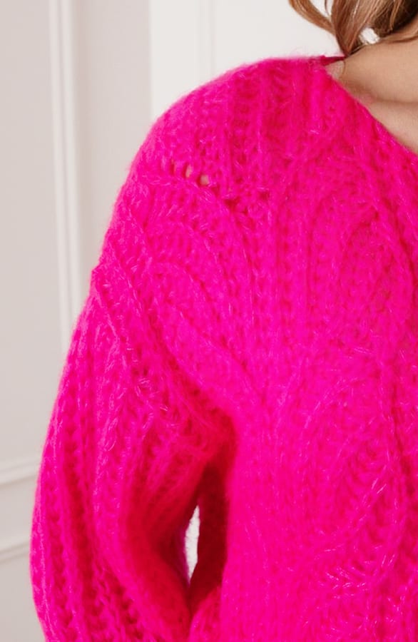 Grof Gebreide Trui Vanessa Neon Fuchsia – shoparchief — foto 5