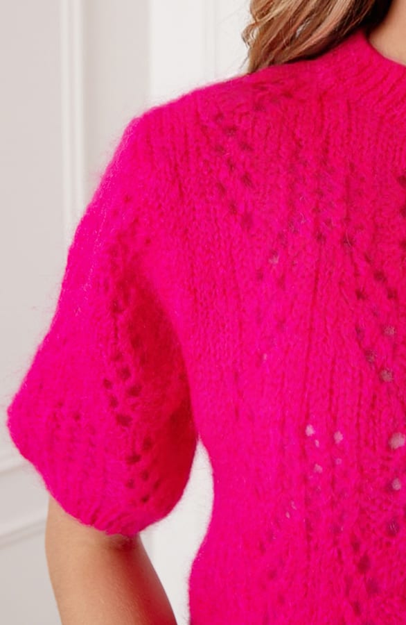 Grof Gehaakte Top Fenne Fuchsia – shoparchief — foto 6