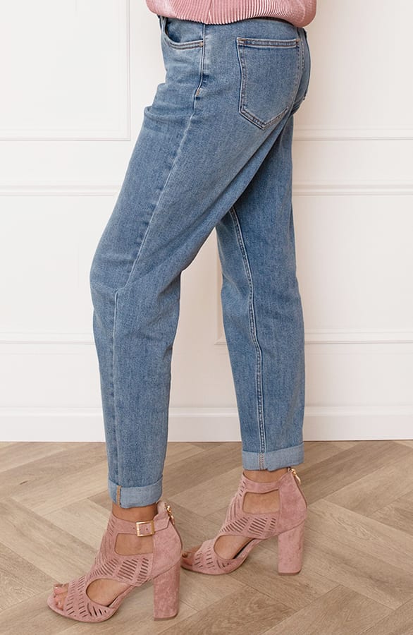 Loose Fit Denim Jeans Feline Light Blue – shoparchief — foto 3