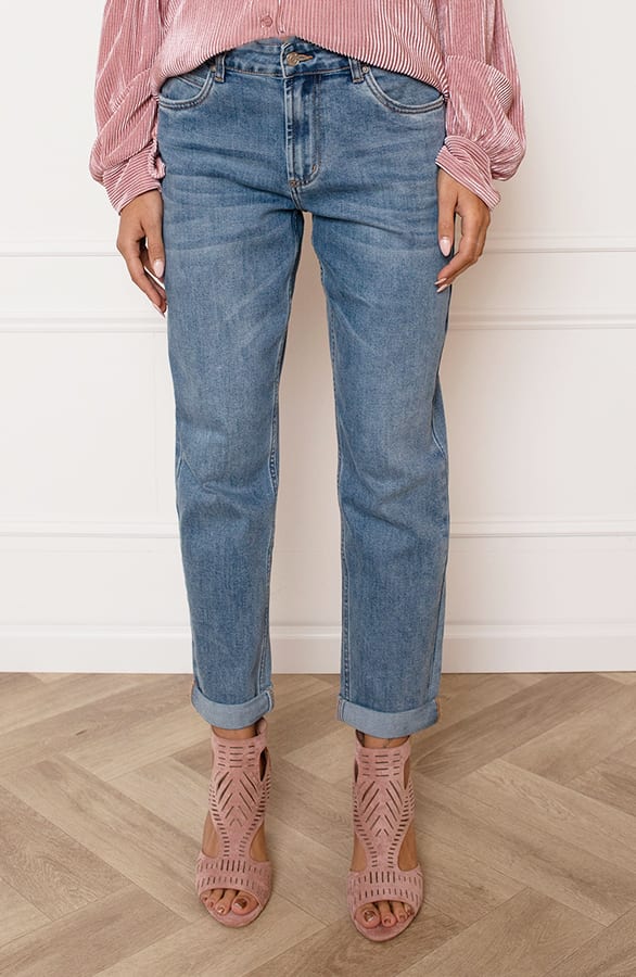 Loose Fit Denim Jeans Feline Light Blue – shoparchief — foto 2