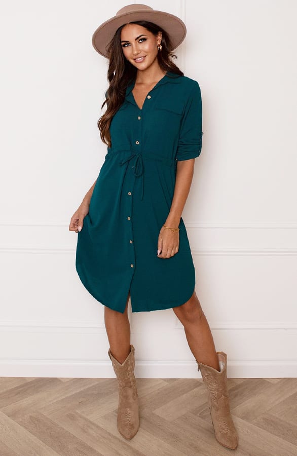 Lucy Dames Jurk Petrol – shoparchief — foto 2