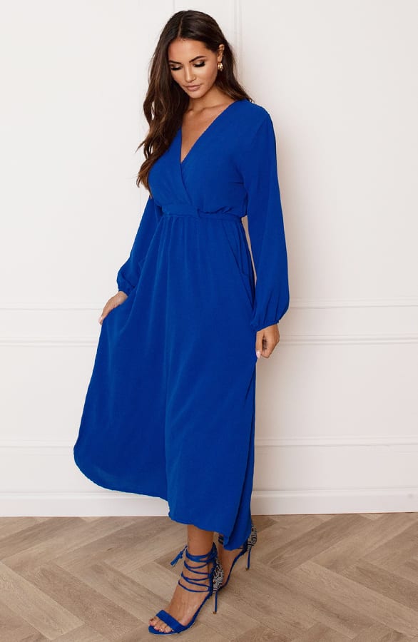 Midi Jurk Met Zakken Leah Kobalt – shoparchief