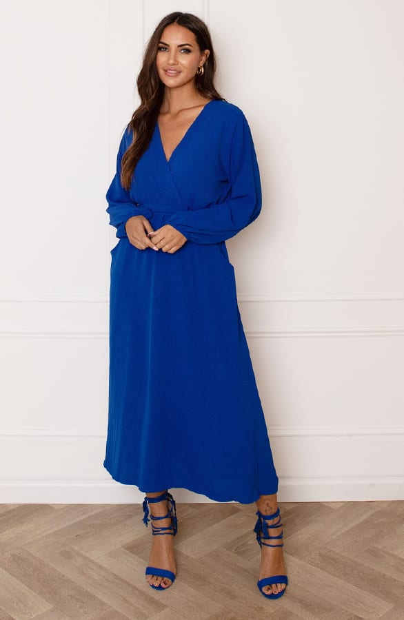 Midi Jurk Met Zakken Leah Kobalt – shoparchief — foto 2