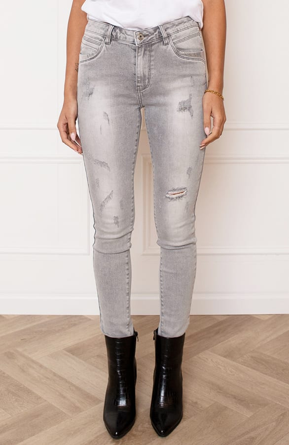 Pailletten Skinny Jeans Evie Grijs – shoparchief — foto 5