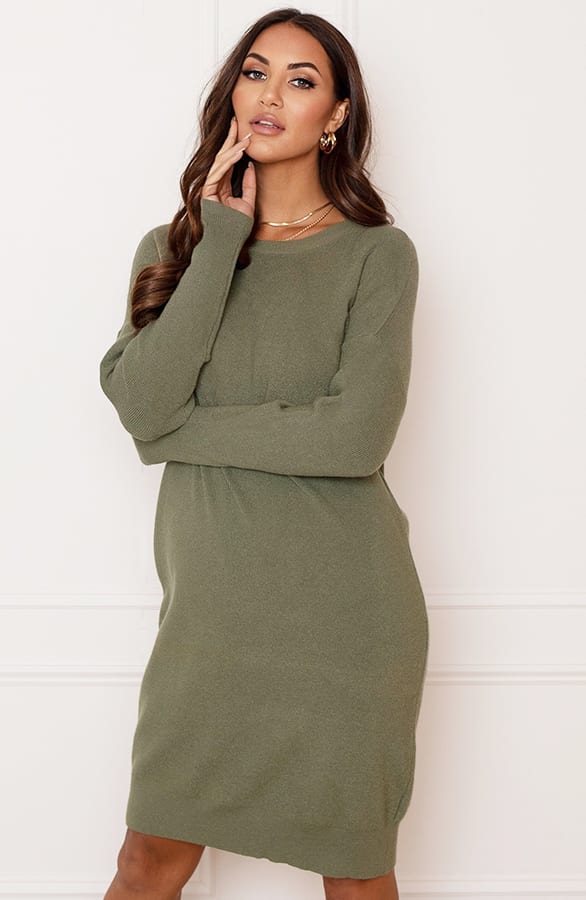 Ribstof Sweater Dress Mia Legergroen – shoparchief — foto 2