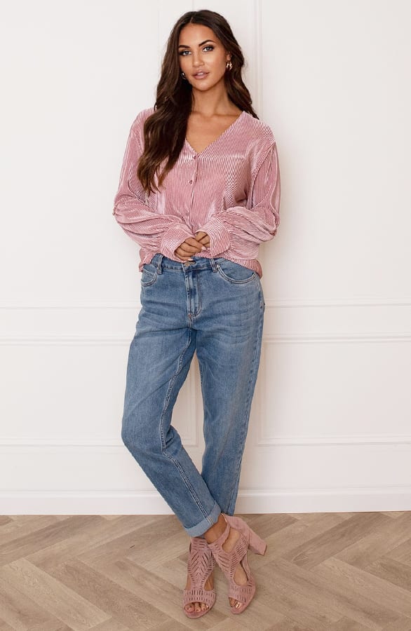 Loose Fit Denim Jeans Feline Light Blue – shoparchief — foto 4