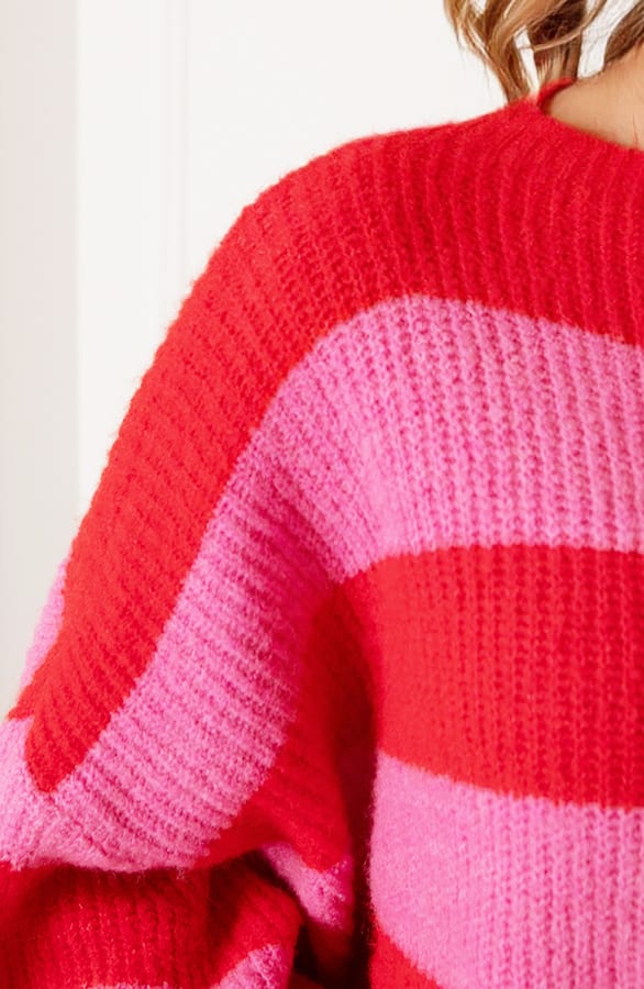 Strepen Trui Kimmy Roze Rood – shoparchief — foto 5