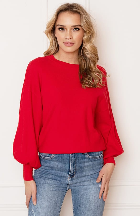 Sweater Met Pofmouw Lena Rood – shoparchief — foto 3