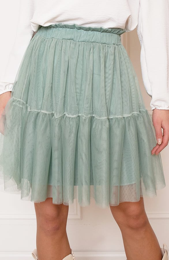 A-Lijn Tule Rok Fleur Mint – shoparchief