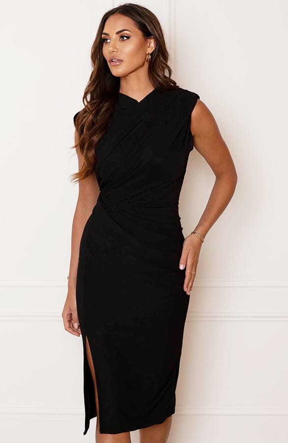 Aangesloten Jurk Met Split Emilia Zwart – shoparchief — foto 8