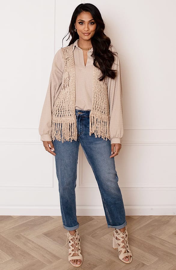 Boho Gilet Merle Lurex Goud – shoparchief — foto 6
