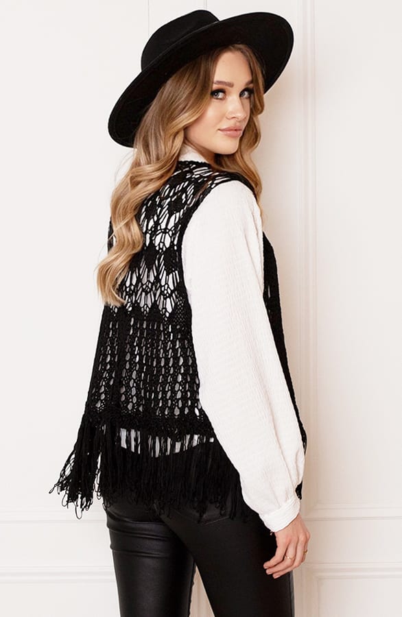 Boho Gilet Merle Zwart – shoparchief
