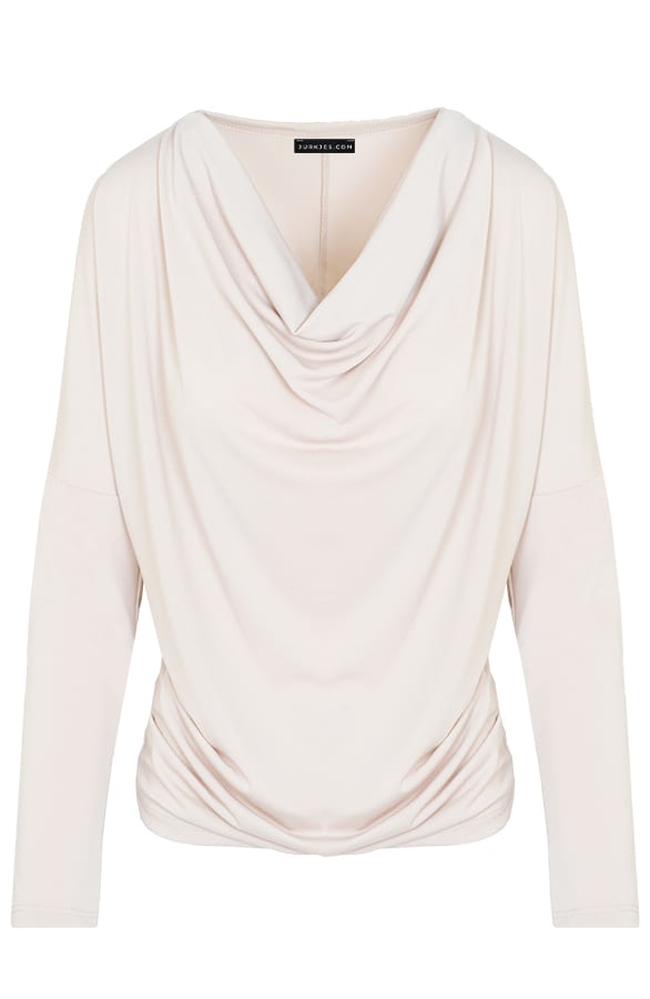 Cascadehals Top Femke Beige – shoparchief