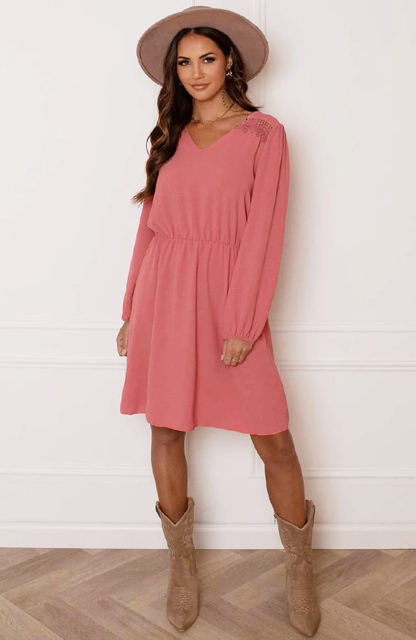 Detailed Dress Jaimy Dust Roze – shoparchief — foto 9