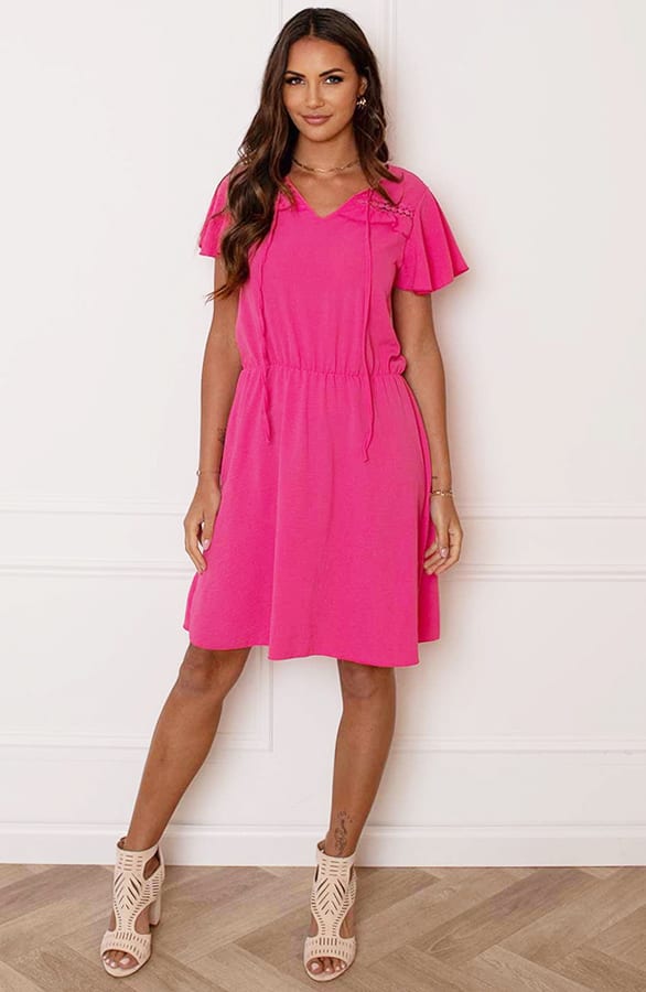 Detailed Strik Jurk Kensi Fuchsia – shoparchief — foto 6