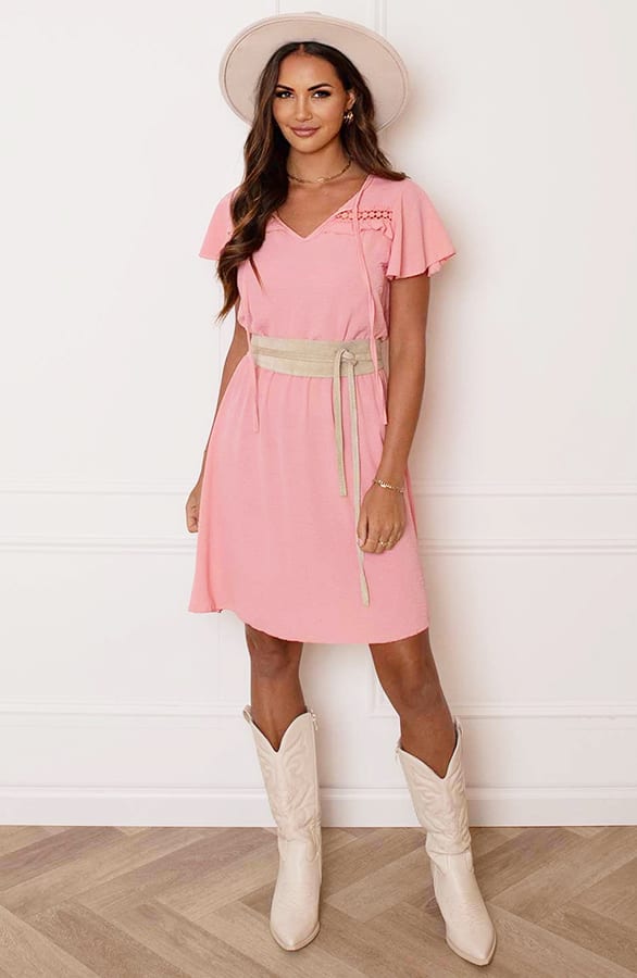 Detailed Strik Jurk Kensi Soft Pink – shoparchief — foto 7