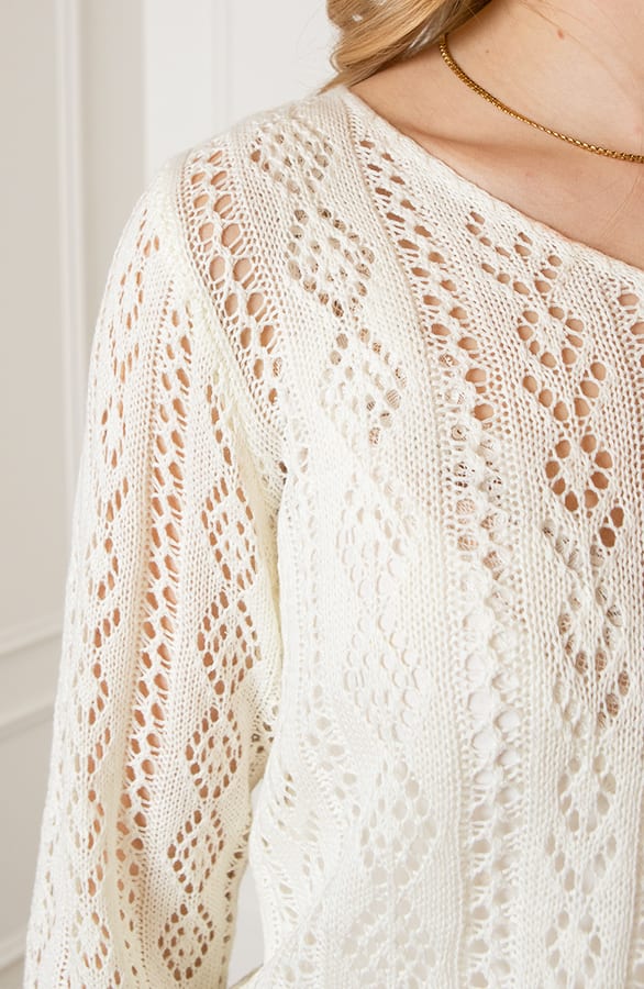 Embroidery Longsleeve Top Quinty Ecru – shoparchief — foto 4