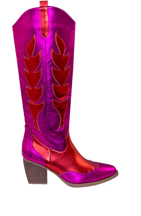 Flames CowboyLaarzen Mila Fuchsia Rood – shoparchief