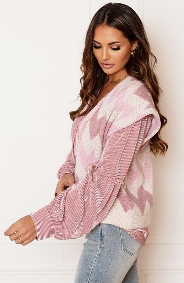 Gebreide Print Gilet Angelina Dust Roze – shoparchief — foto 5