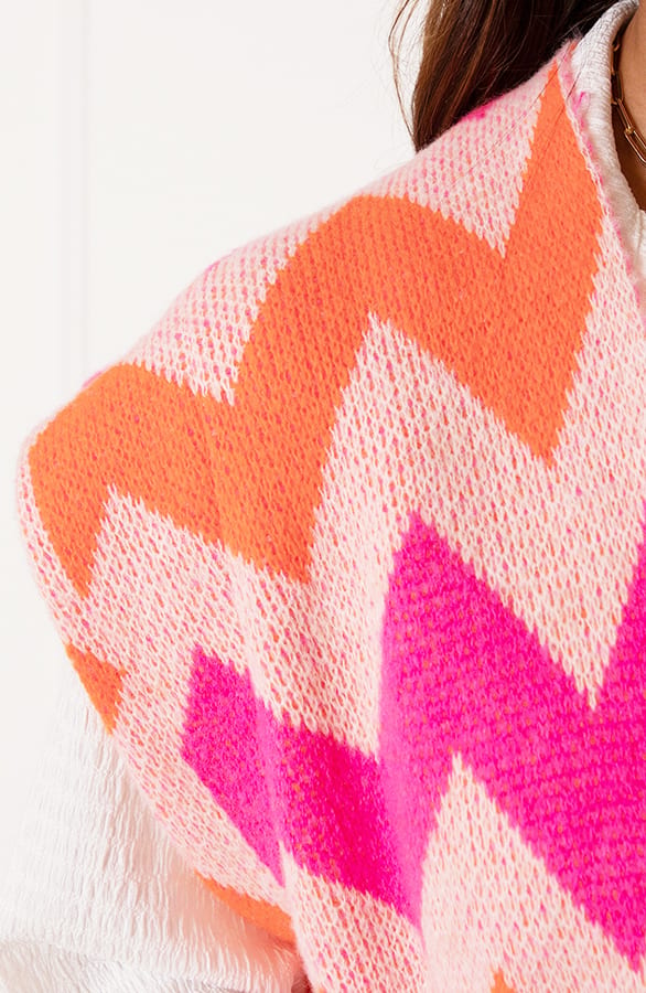 Gebreide Print Gilet Angelina Neon Pink – shoparchief — foto 6