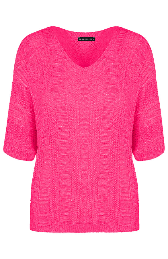 Gehaakte Patroon Top Joyce Fuchsia – shoparchief