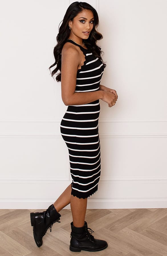 Gestreepte Midi Dress Eline Zwart – shoparchief — foto 4