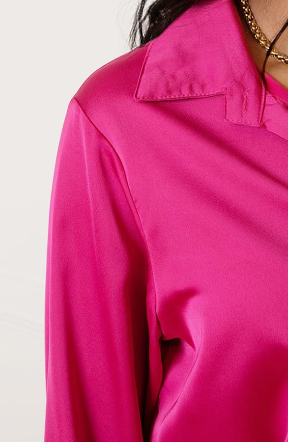 Glanzende Blouse Layla Fuchsia – shoparchief — foto 5
