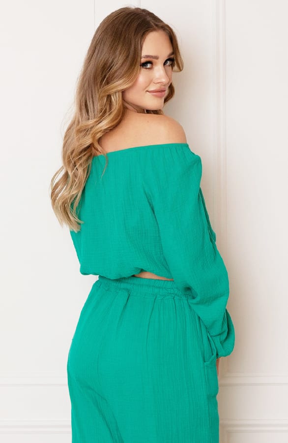 Katoenen Off Shoulder Top Stella Green – shoparchief — foto 4