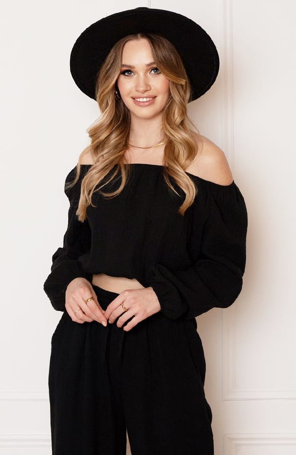 Katoenen Off Shoulder Top Stella Zwart – shoparchief — foto 2
