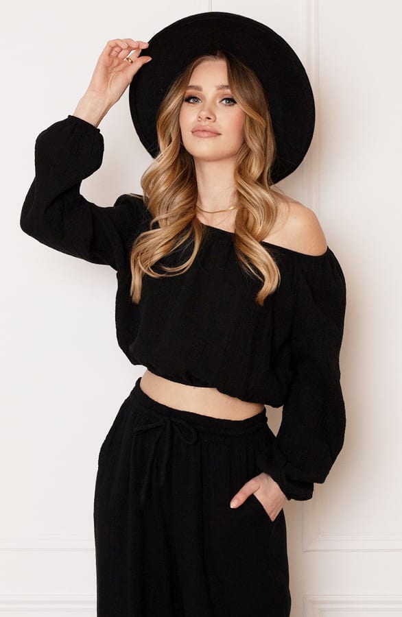Katoenen Off Shoulder Top Stella Zwart – shoparchief — foto 3