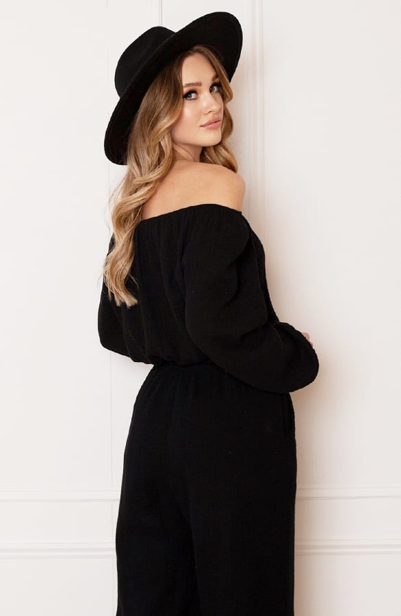 Katoenen Off Shoulder Top Stella Zwart – shoparchief — foto 4