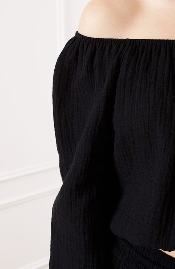 Katoenen Off Shoulder Top Stella Zwart – shoparchief — foto 6