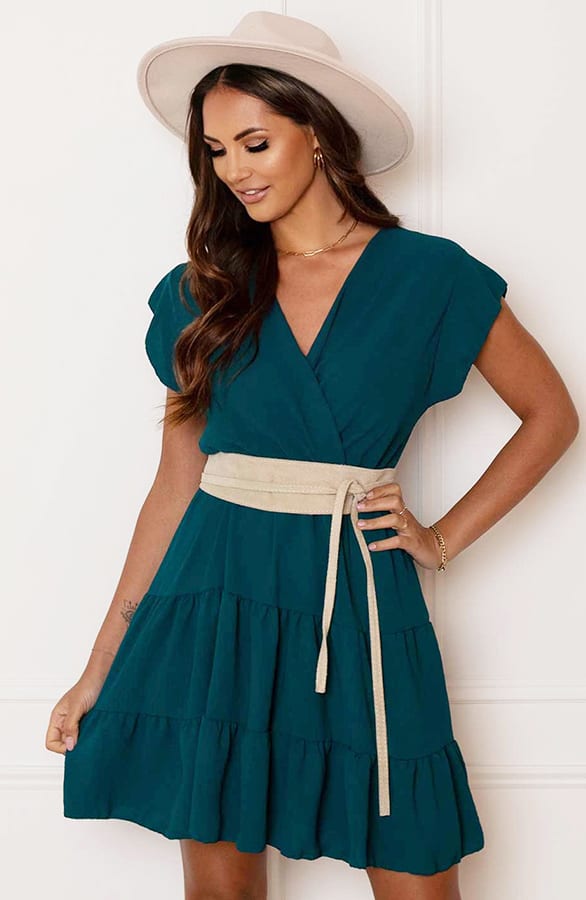 Laagjes Jurk Lexy Petrol – shoparchief — foto 3