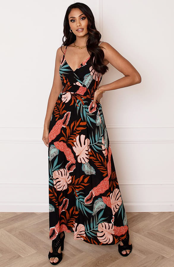 Leaves Spaghetti Jurk Jacky Zwart – shoparchief