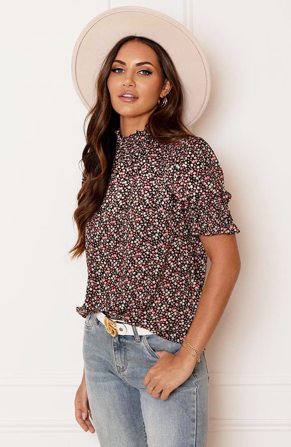 Lynn Top Bloemenprint Koraal – shoparchief — foto 2