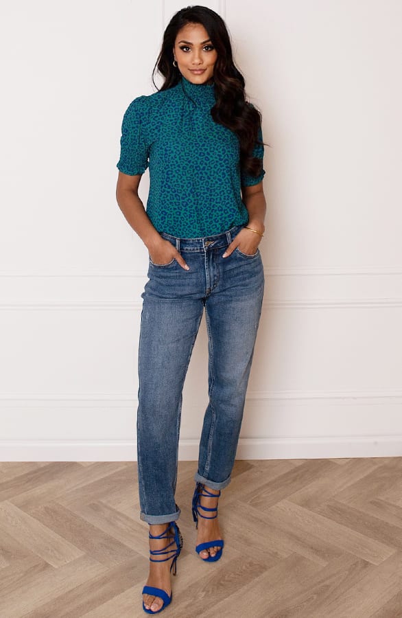 Loose Fit Denim Jeans Feline Dark Blue – shoparchief — foto 6
