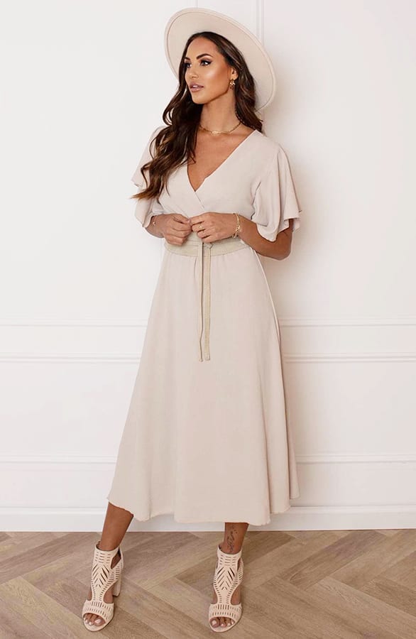 Midi Jurk Nikkie Beige – shoparchief — foto 7